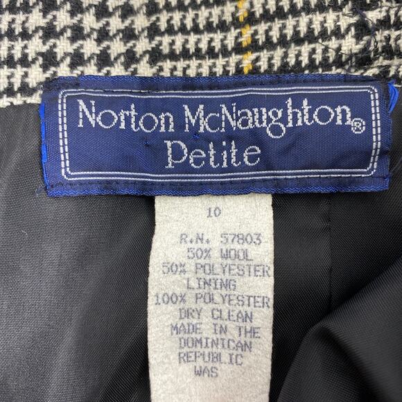 Norton McNaughton Plaid Skirt Womens Size 10‎ Petite Preppy Wool Blend Academia - Picture 3 of 11